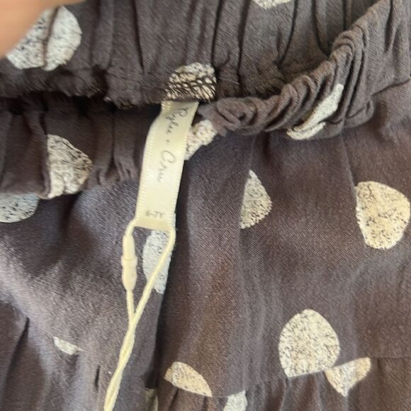 NWT Rylee and Cru Girls Maxi Skirt Polka Dot Sz 6/7 Linen Blend - Picture 4 of 8